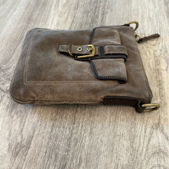 COACH VINTAGE Brown / Taupe Suede Hamilton Crossbody / Slingback Bag - EUC - Picture 13 of 16